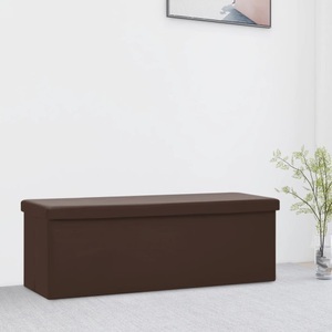 vidaXL, vidaXL Faltbare Sitzbank mit Stauraum Braun PVC, vidaXL Faltbare Sitzbank mit Stauraum Braun PVC