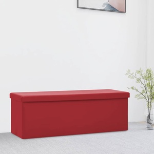 vidaXL, vidaXL Faltbare Sitzbank mit Stauraum Weinrot PVC, vidaXL Faltbare Sitzbank mit Stauraum Weinrot PVC