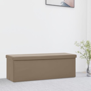 vidaXL, vidaXL Faltbare Sitzbank mit Stauraum Cappuccino-Braun PVC, vidaXL Faltbare Sitzbank mit Stauraum Cappuccino-Braun PVC