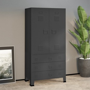 vidaXL, vidaXL Industrial Kleiderschrank Anthrazit 90x50x180 cm Metall, vidaXL Industrial Kleiderschrank Anthrazit 90x50x180 cm Metall