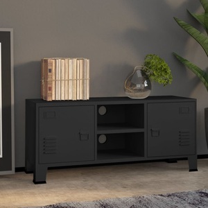 vidaXL, vidaXL TV-Schrank Industrie-Stil Schwarz 105x35x42 cm Metall, vidaXL TV-Schrank Industrie-Stil Schwarz 105x35x42 cm Metall