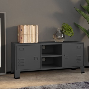 vidaXL, vidaXL TV-Schrank Industrie-Stil Anthrazit 105x35x42 cm Metall, vidaXL TV-Schrank Industrie-Stil Anthrazit 105x35x42 cm Metall