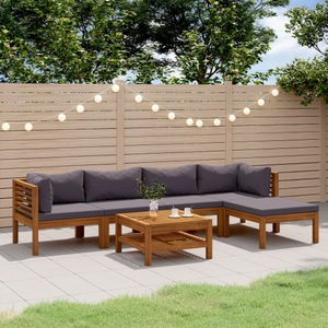 vidaXL, vidaXL 6-tlg. Garten-Lounge-Set mit Auflage Massivholz Akazie, 