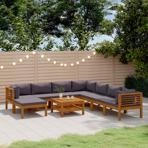 vidaXL, vidaXL 9-tlg. Garten-Lounge-Set mit Auflage Massivholz Akazie, 