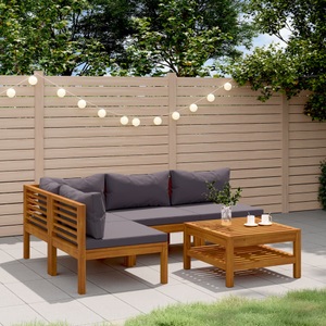 vidaXL, vidaXL 5-tlg. Garten-Lounge-Set mit Auflage Massivholz Akazie, 