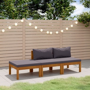vidaXL, vidaXL 3-tlg. Garten-Lounge-Set mit Auflage Massivholz Akazie, 