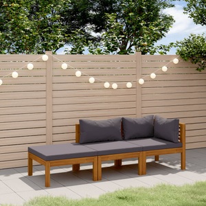 vidaXL, vidaXL 3-tlg. Garten-Lounge-Set mit Auflagen Massivholz Akazie, 