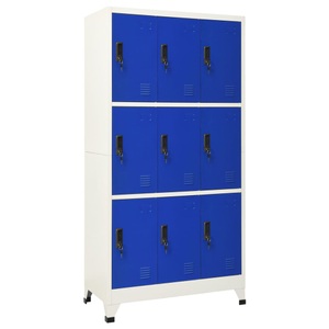 vidaXL, vidaXL Schließfachschrank Grau und Blau 90x45x180 cm Stahl, vidaXL Schließfachschrank Grau und Blau 90x45x180 cm Stahl