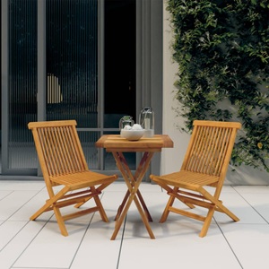 vidaXL, vidaXL 3-tlg. Garten-Essgruppe Massivholz Teak, vidaXL 3-tlg. Garten-Essgruppe Massivholz Teak