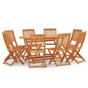 vidaXL, vidaXL 9-tlg. Garten-Essgruppe Klappbar Massivholz Eukalyptus