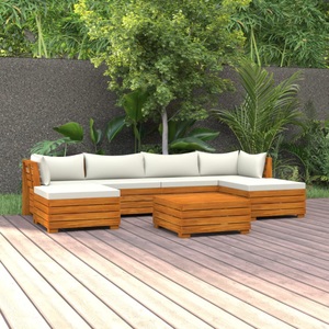 vidaXL, vidaXL 7-tlg. Garten-Lounge-Set mit Kissen Massivholz Akazie, 