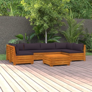vidaXL, vidaXL 7-tlg. Garten-Lounge-Set mit Kissen Massivholz Akazie, vidaXL 7-tlg. Garten-Lounge-Set mit Kissen Massivholz Akazie
