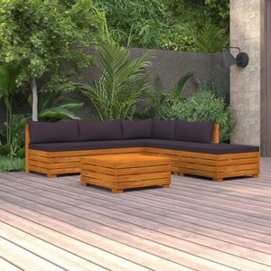 vidaXL, vidaXL 6-tlg. Garten-Lounge-Set mit Kissen Massivholz Akazie, vidaXL 6-tlg. Garten-Lounge-Set mit Kissen Massivholz Akazie