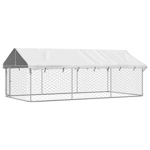 vidaXL, vidaXL Outdoor-Hundezwinger mit Dach 400x200x150 cm, 