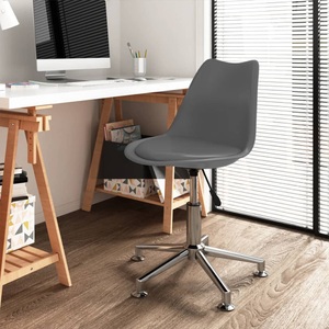 vidaXL, vidaXL Esszimmerstuhl Drehbar Grau Kunstleder, 