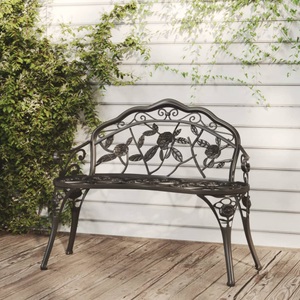 vidaXL, vidaXL Gartenbank 100 cm Aluminiumguss Schwarz, vidaXL Gartenbank 100 cm Aluminiumguss Schwarz