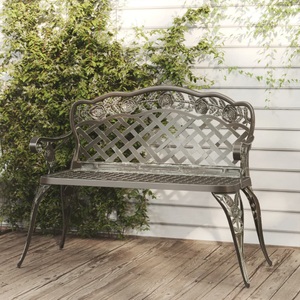 vidaXL, vidaXL Gartenbank 108 cm Aluminiumguss Grün, 