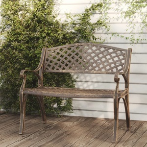 vidaXL, vidaXL Gartenbank 102 cm Aluminiumguss Bronzen
