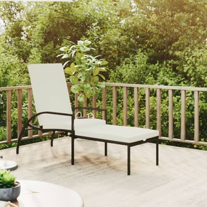 vidaXL, vidaXL Sonnenliege mit Fußhocker PE-Rattan Braun, vidaXL Sonnenliege mit Fußhocker PE-Rattan Braun