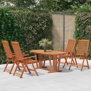vidaXL, vidaXL 5-tlg. Garten-Essgruppe Massivholz Eukalyptus