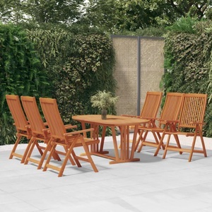 vidaXL, vidaXL 7-tlg. Garten-Essgruppe Massivholz Eukalyptus