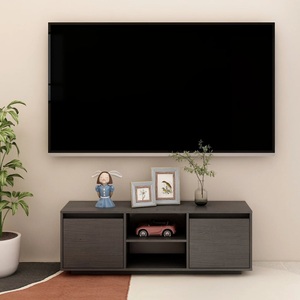 vidaXL, vidaXL TV-Schrank Grau 110x30x40 cm Massivholz Kiefer, vidaXL TV-Schrank Grau 110x30x40 cm Massivholz Kiefer