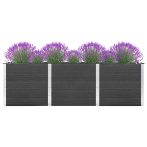 vidaXL, vidaXL Garten-Hochbeet 300x100x91 cm WPC Grau, vidaXL Garten-Hochbeet 300x100x91 cm WPC Grau