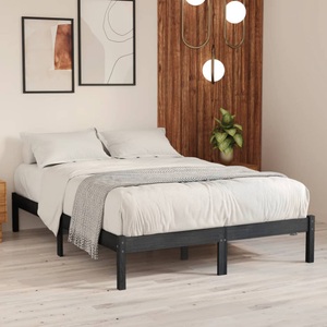 vidaXL, vidaXL Massivholzbett Grau Kiefer 160x200 cm, 