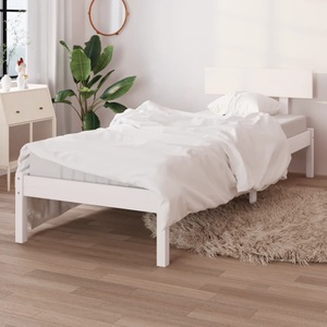 vidaXL, vidaXL Massivholzbett Weiß Massivholz Kiefer 75x190 cm UK Small Single