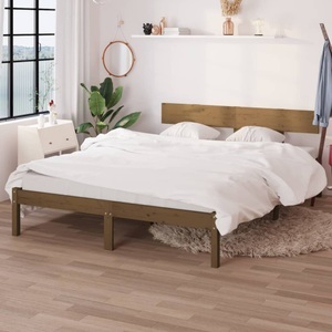 vidaXL, vidaXL Massivholzbett Honigbraun Kiefer 160x200 cm, vidaXL Massivholzbett Honigbraun Kiefer 160x200 cm