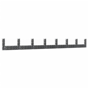 vidaXL, vidaXL Gabionenkorb U-Form mit 8 Säulen Eisen 860x20x100 cm, vidaXL Gabionenkorb U-Form mit 8 Säulen Eisen 860x20x100 cm