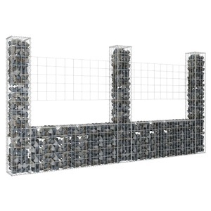 vidaXL, vidaXL Gabionenkorb U-Form mit 3 Säulen Eisen 260x20x150 cm, 