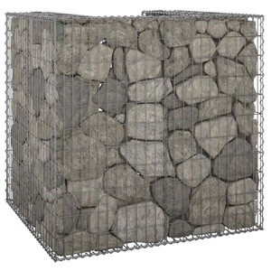 vidaXL, vidaXL Gabionenwand für Mülltonnen Verzinkter Stahl 110x100x110 cm, 