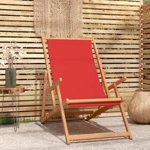 vidaXL, vidaXL Strandstuhl Klappbar Massivholz Teak Rot, vidaXL Strandstuhl Klappbar Massivholz Teak Rot