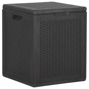 vidaXL, vidaXL Garten-Aufbewahrungsbox 90 L Schwarz PP Rattan, vidaXL Garten-Aufbewahrungsbox 90 L Schwarz PP Rattan