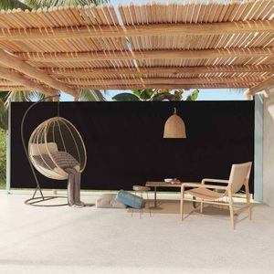 vidaXL, vidaXL Seitenmarkise Ausziehbar 200x600 cm Schwarz, vidaXL Seitenmarkise Ausziehbar 200x600 cm Schwarz