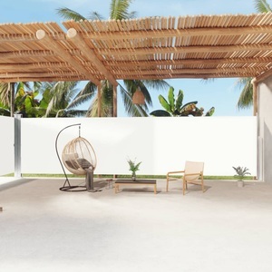 vidaXL, vidaXL Seitenmarkise Ausziehbar Creme 200x1200 cm, vidaXL Seitenmarkise Ausziehbar Creme 200x1200 cm