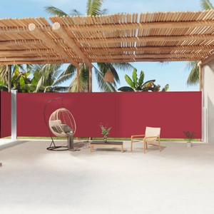 vidaXL, vidaXL Seitenmarkise Ausziehbar Rot 200x1200 cm, vidaXL Seitenmarkise Ausziehbar Rot 200x1200 cm