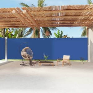 vidaXL, vidaXL Seitenmarkise Ausziehbar Blau 220x1200 cm, vidaXL Seitenmarkise Ausziehbar Blau 220x1200 cm