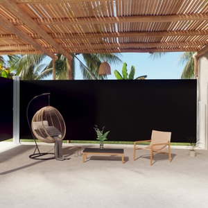 vidaXL, vidaXL Seitenmarkise Ausziehbar Schwarz 220x1000 cm, vidaXL Seitenmarkise Ausziehbar Schwarz 220x1000 cm
