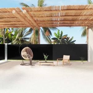 vidaXL, vidaXL Seitenmarkise Ausziehbar Schwarz 160x1200 cm, vidaXL Seitenmarkise Ausziehbar Schwarz 160x1200 cm