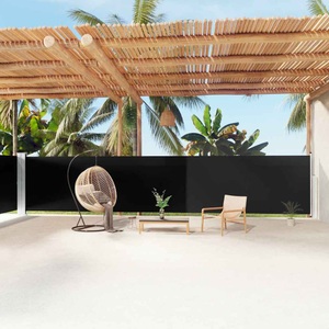 vidaXL, vidaXL Seitenmarkise Ausziehbar Schwarz 160x1200 cm