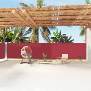vidaXL, vidaXL Seitenmarkise Ausziehbar Rot 160x1200 cm, vidaXL Seitenmarkise Ausziehbar Rot 160x1200 cm