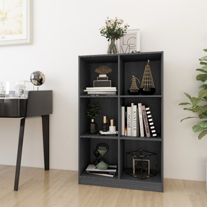 vidaXL, vidaXL Bücherregal Grau 70x33x110 cm Massivholz Kiefer, vidaXL Bücherregal Grau 70x33x110 cm Massivholz Kiefer