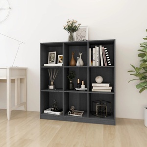 vidaXL, vidaXL Bücherregal/Raumteiler Grau 104x33,5x110 cm Massivholz Kiefer, vidaXL Bücherregal/Raumteiler Grau 104x33,5x110 cm Massivholz Kiefer
