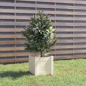 vidaXL, vidaXL Pflanzkübel Weiß 31x31x31 cm Massivholz Kiefer, vidaXL Pflanzkübel Weiß 31x31x31 cm Massivholz Kiefer