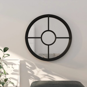 vidaXL, vidaXL Spiegel Schwarz 60x4 cm Eisen Rund für den Innenbereich, vidaXL Spiegel Schwarz 60x4 cm Eisen Rund für den Innenbereich
