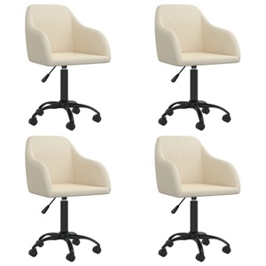 vidaXL, vidaXL Esszimmerstühle 4 Stk. Drehbar Creme Samt, 