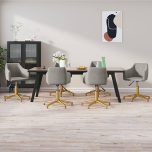 vidaXL, vidaXL Esszimmerstühle 6 Stk. Drehbar Hellgrau Samt, 