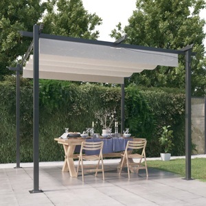 vidaXL, vidaXL Pavillon mit Ausziehbarem Dach 3x3 m Creme, vidaXL Pavillon mit Ausziehbarem Dach 3x3 m Creme